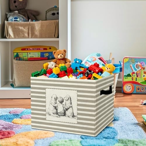 Rustic Boy and Dog Storage Bins Boxes Handles - Image 2