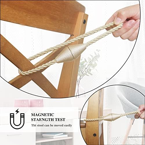 2 Pack Magnetic Curtain Tiebacks Rope Modern Handmade Curtain Tie Backs - Image 4