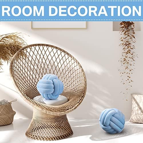 Namalu 7.87 Inches 2 Pcs Knot Pillow Decorative Throw Pillow, Sky Blue - Image 5