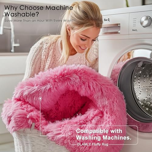 OLANLY Area Rugs for Living Room Bedroom, Machine Washable 4x5.9 ft Soft Fluffy - Image 2