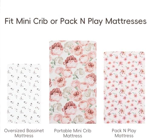 david's kids 3 Pack Mini Crib Sheets, Soft Breathable Premium Pack N Play Sheets - Image 4