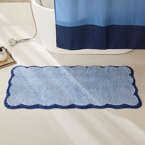 Ohocut Luxury Microfiber Scalloped Runner Rug, Anti Slip, Extra Soft by Ohocut