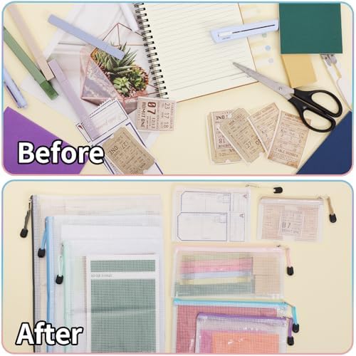EOOUT 24pcs Mesh Zipper Pouch, Waterproof Zipper Bags, 8 Sizes Plastic Travel - Image 4
