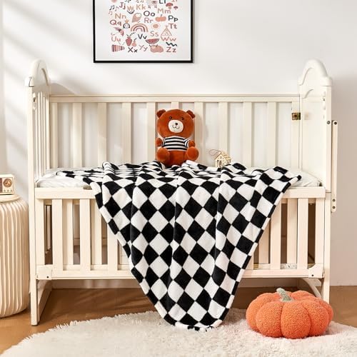 Yurhap Checkered Baby Blanket Fleece Baby Blankets - Image 5