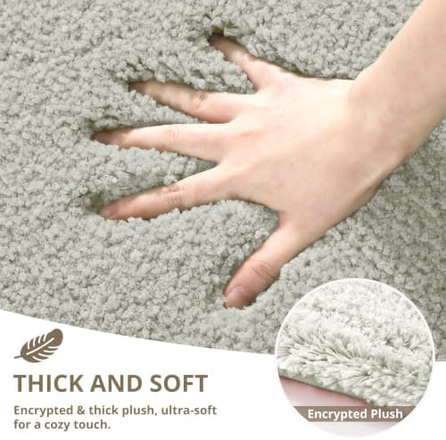 Polyester Bathroom Rug 24"x36" Light Gray, Non-Slip Soft Bath Mat - Image 4
