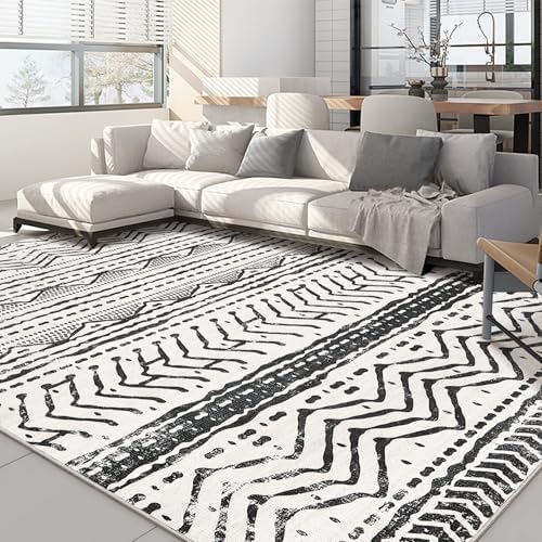 Nakagishi Black Rug for Living Room: 8x10 Washable Boho Large Neutral Soft by NakagishiAreaRug