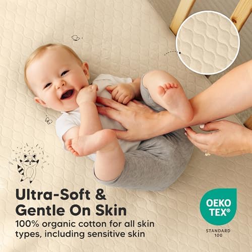 2pk Waterproof Crib Mattress Protector Cover Fitted 52x28 - Image 5