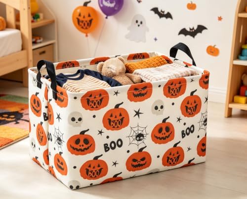 Rectangle Baskets Halloween Basket Spider Storage Bin - Image 3