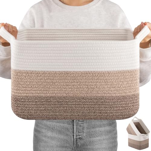 OIAHOMY 30L Storage Basket Large Blanket Basket Living Room Yellow 3-Pack by MasterofSpaceOptimization