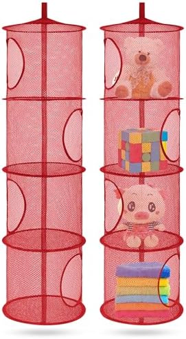 2Pcs Hanging Stuffed Animal Storage Hammock 4 Tiers by coastalrose