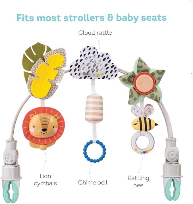 Taf Toys Savannah Adventures Arch | Activity Arch with Fascinating Toys, Stimulates Baby’s Senses & Motor Skills Development | Newborn & Baby Toys 3-6 Months | Use on Strollers, Bassinets, Crib