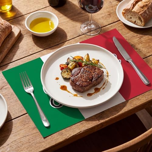 Eaasty 100 Pcs Italian Placemats Grazie Disposable Place Mat Red White and - Image 4