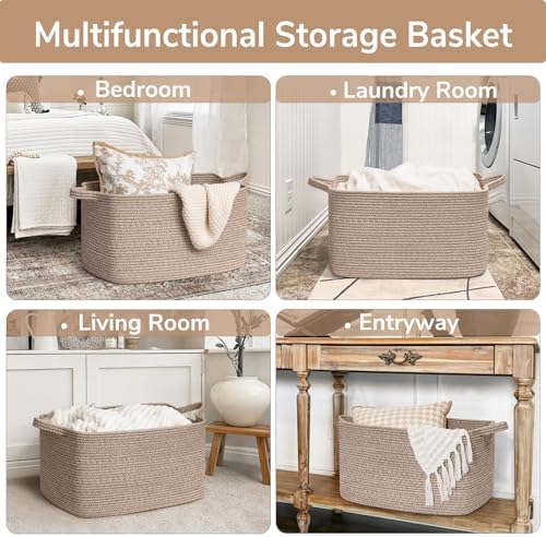 Goodpick Large Woven Rope Blanket Basket - Image 4