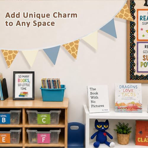Safari Nursery Decor Banner Neutral Giraffe Garland Flags - Image 4