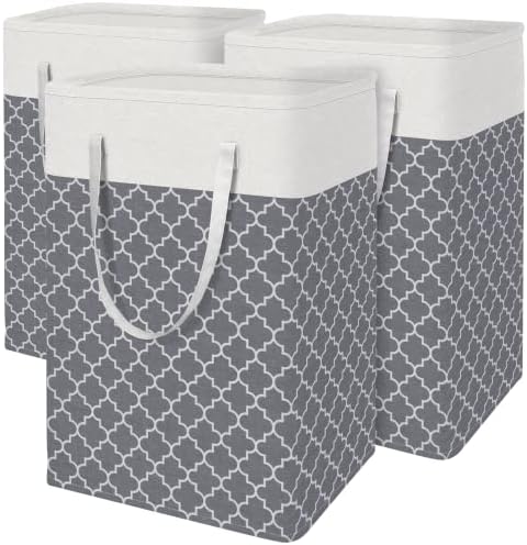 BlissTotes 3-Pack Laundry Basket, Freestanding＆Waterproof Laundry Hamper by BlissTotes