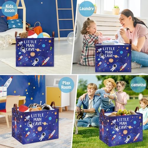 Astronaut Nursery Basket Laundry Hamper, Space Storage Basket - Image 6