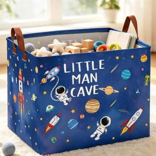 Astronaut Nursery Basket Laundry Hamper, Space Storage Basket by XHWZOF