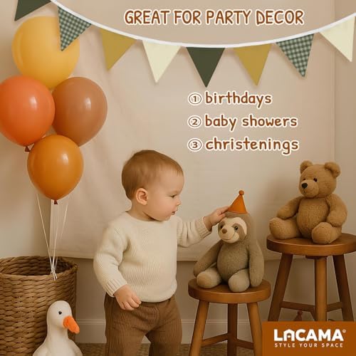 Lacama Nursery Wall Decor Sage Green Pennant Banner Flags - Image 2