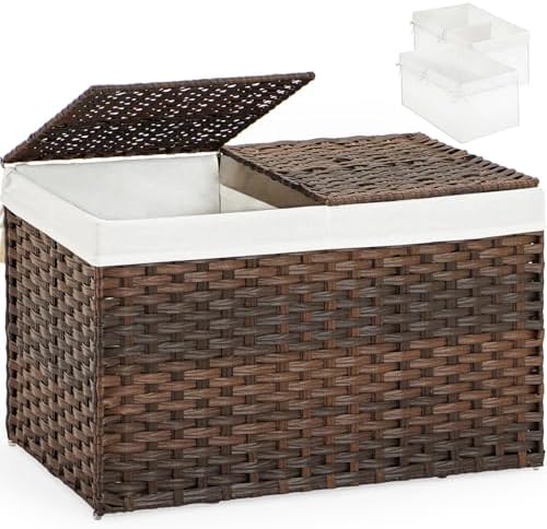 SETVSON Storage Basket with Lid Wicker Baskets by SETVSON