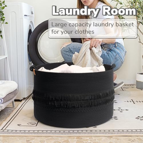 CherryNow 90L Large Woven Rope Blanket Basket - Image 5