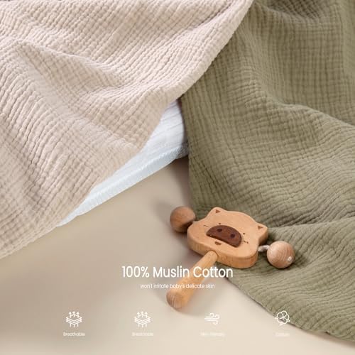 lulumoon Muslin Fitted Bassinet Sheet: Compatible - Image 4