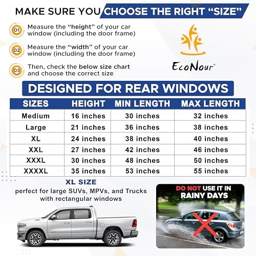 EcoNour Car Side Window Sun Shade Car Window Screen - Image 4