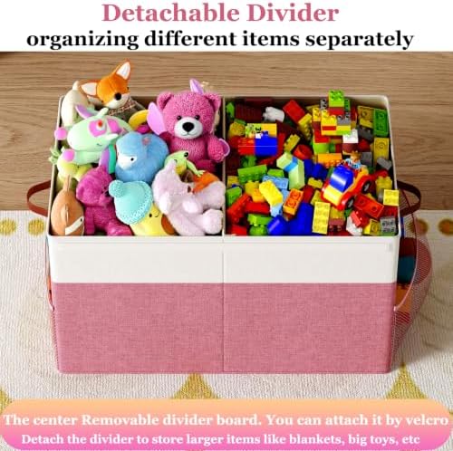 Large Toy Storage Box with Lid, Toy Chest with Divider, Foldable Organizer - Image 4
