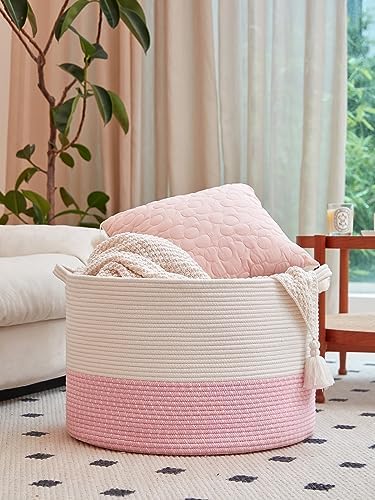 R RUNKA Extra Large Cotton Rope Basket 22" x 14"| Toy Basket - Image 6
