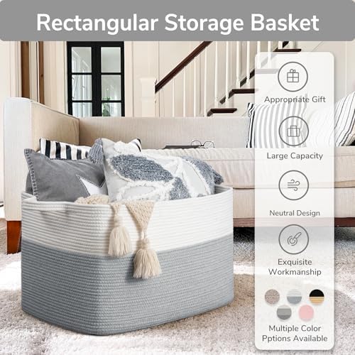 Goodpick 85L Large Woven Rope Blanket Basket - Image 7