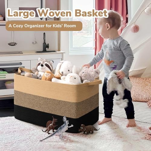 Goodpick 85L Large Woven Blanket Basket - Image 2