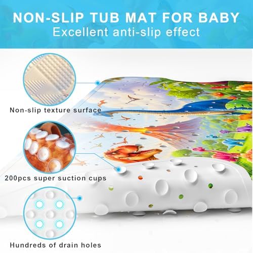 Bath Mat for Tub Non Slip Kids Bathtub Mat 40x16 Baby Bath Mat - Image 3