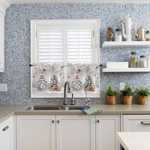 Vandarllin Christmas Gnome Kitchen Curtains and Valances Set, Winter Merry - Image 5