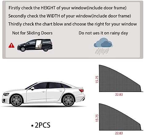 Ziciner Car Window Shade, Heat Block and UV Rays Protection, Breathable Mesh - Image 2