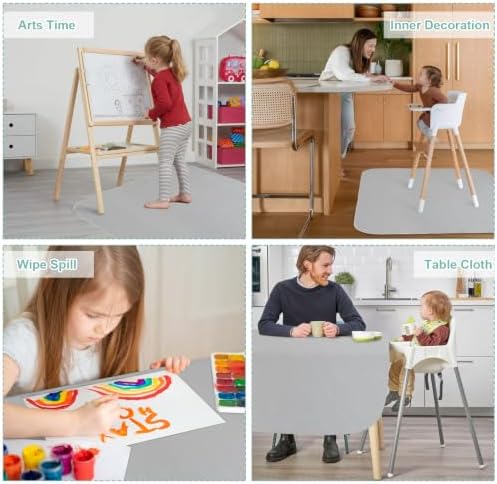 2 Pack Splat Mat for Under High Chair Wipeable Splash Mat - Image 2