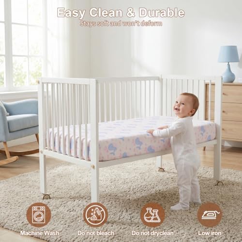 Baby Crib Sheets 2 Pack for Boys and Girls Fit for Standard Crib Toddler - Image 3