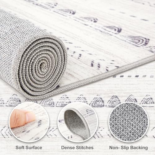 Nakagishi Round Rug Boho Area Rugs: 5x5 Washable Large Circle Neutral Soft - Image 3