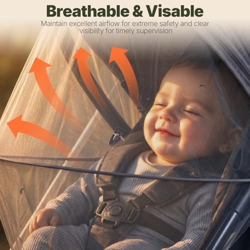 Orzbow Baby Mosquito Net for Stroller, Universal Fit, Breathable - Image 5
