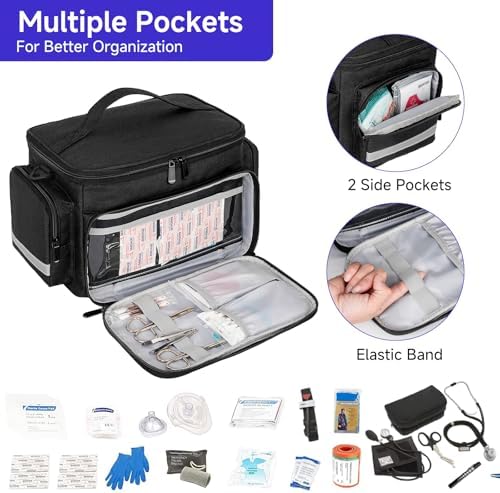 LEFOR·Z Small Medical Bag, First Aid Bag Empty, Home Health Nurse Storage - Image 4