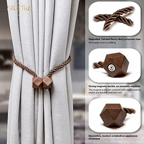 NazTur Magnetic Curtain Tiebacks, Curtain Ties, No-Drill Holdbacks - Image 2