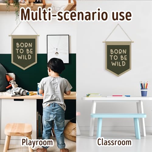 Boys Nursery Decor, Born To Be Wild Pennant Banner - Image 3