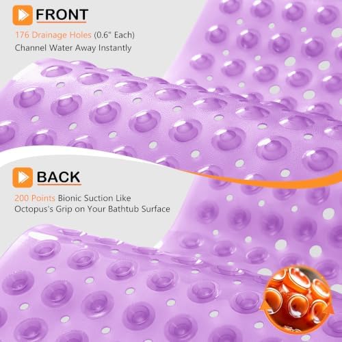 Yimobra Non Slip Bath Mat for Tub 40x16, Long Bath Tub Mat - Image 3