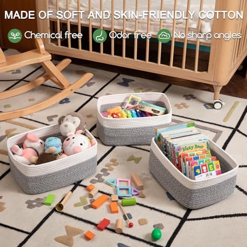 OIASKET Storage Baskets for Organizing 3 Pack, Woven Baskets for Shelves - Image 3
