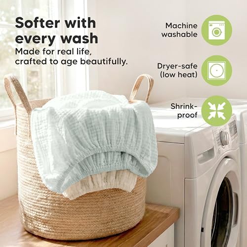 2pk Muslin Mini Crib Sheets for Boys, 38x26 Fitted Sheet - Image 6