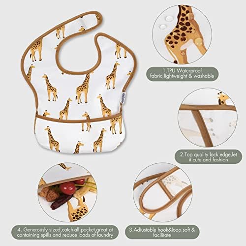Waterproof Baby Bibs, 5 Pack Feeding Bibs - Image 4