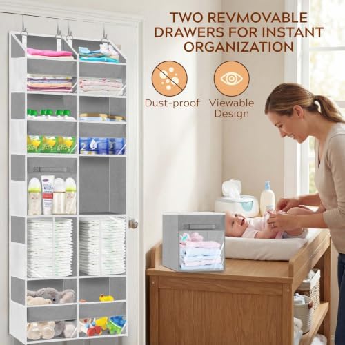 Ofiray-home Extra Large Door Storage of 8 Compartments & 2 Drawers - Image 2
