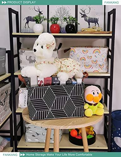 Rectangular Black Cube Storage Bin Nursery Hamper - Image 4