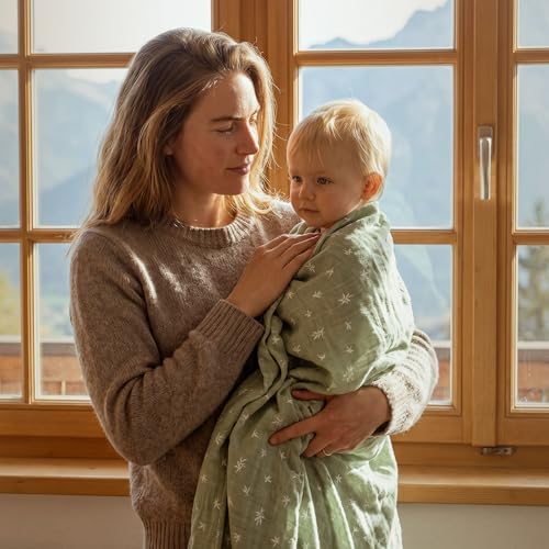 GLLQUEN BABY Muslin Swaddle Blankets 4Pk Receiving Blanket Large 35" x 40" - Image 2