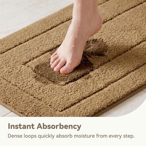 GRANNY SAYS Champagne Bathroom Rug 24" x 36", Non-Slip Microfiber Bath Mat - Image 4