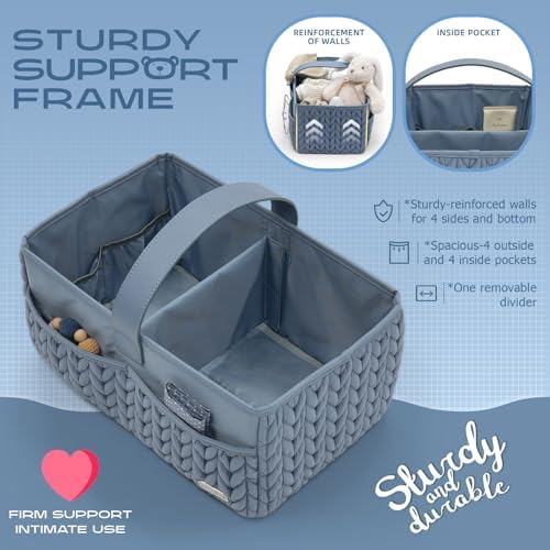 Luxurious Baby Diaper Caddy, Nursery Storage Basket - Image 3