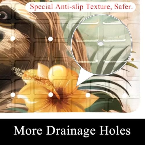 Bath Tub Shower Mat, Washable Bathtub Floor Mats, Suction Cups and Drain Holes - Image 2